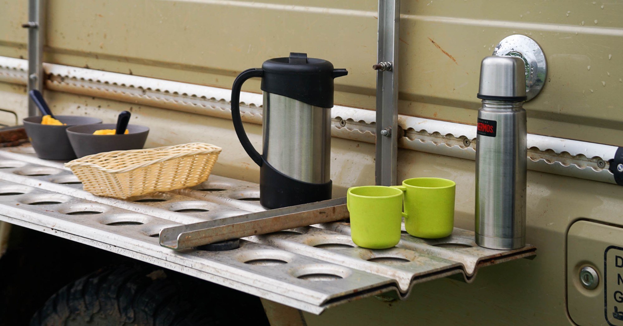 Kaffeepause am Buschtaxi
