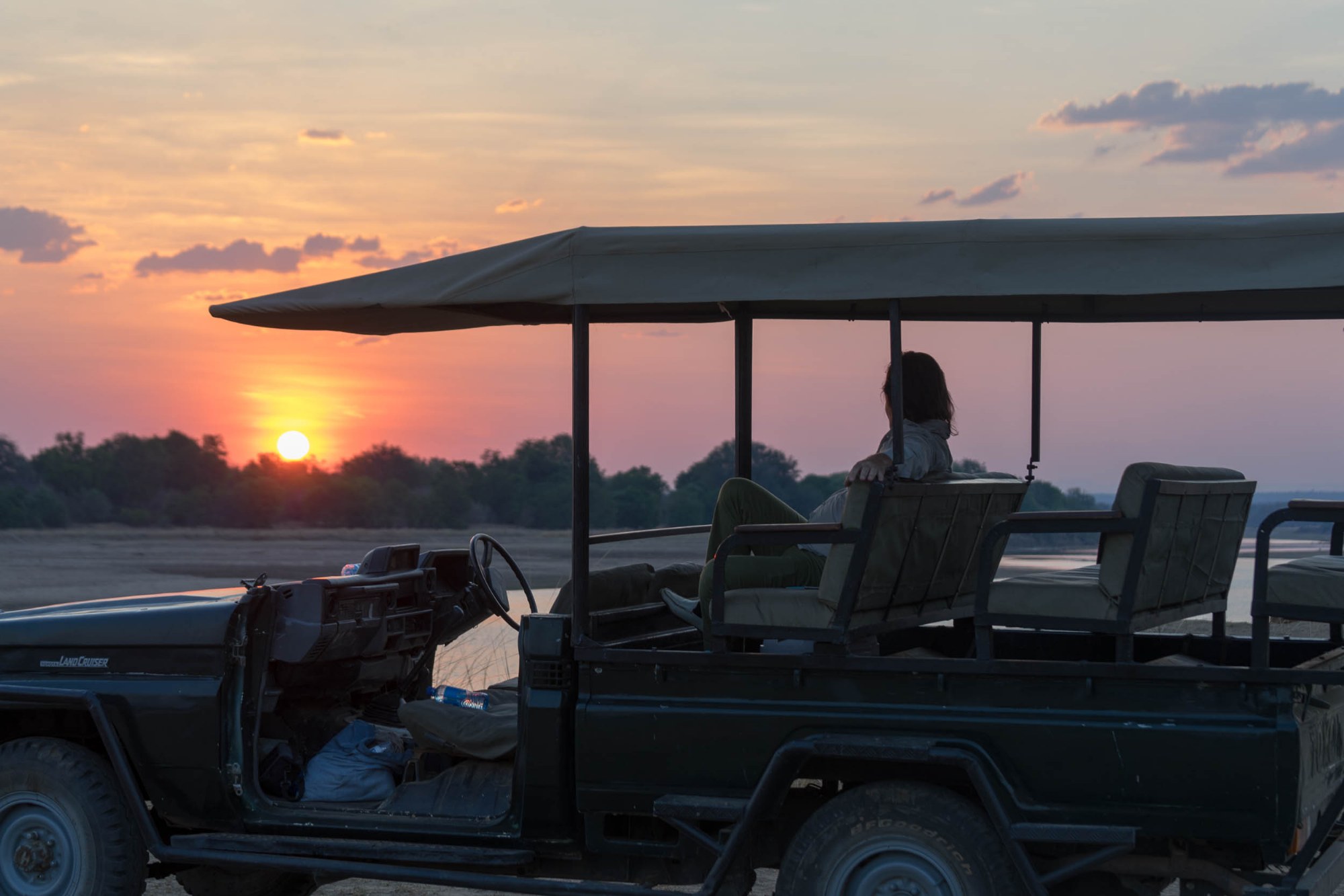 Sonnenuntergang im Camp
